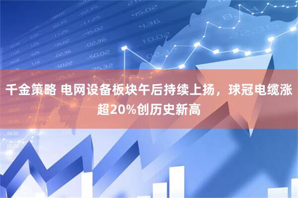 千金策略 电网设备板块午后持续上扬，球冠电缆涨超20%创历史新高